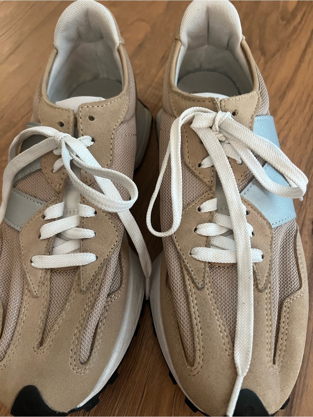 Men's Beige Suede Athletic Sneakers - Casual Lace-Up